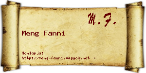 Meng Fanni névjegykártya